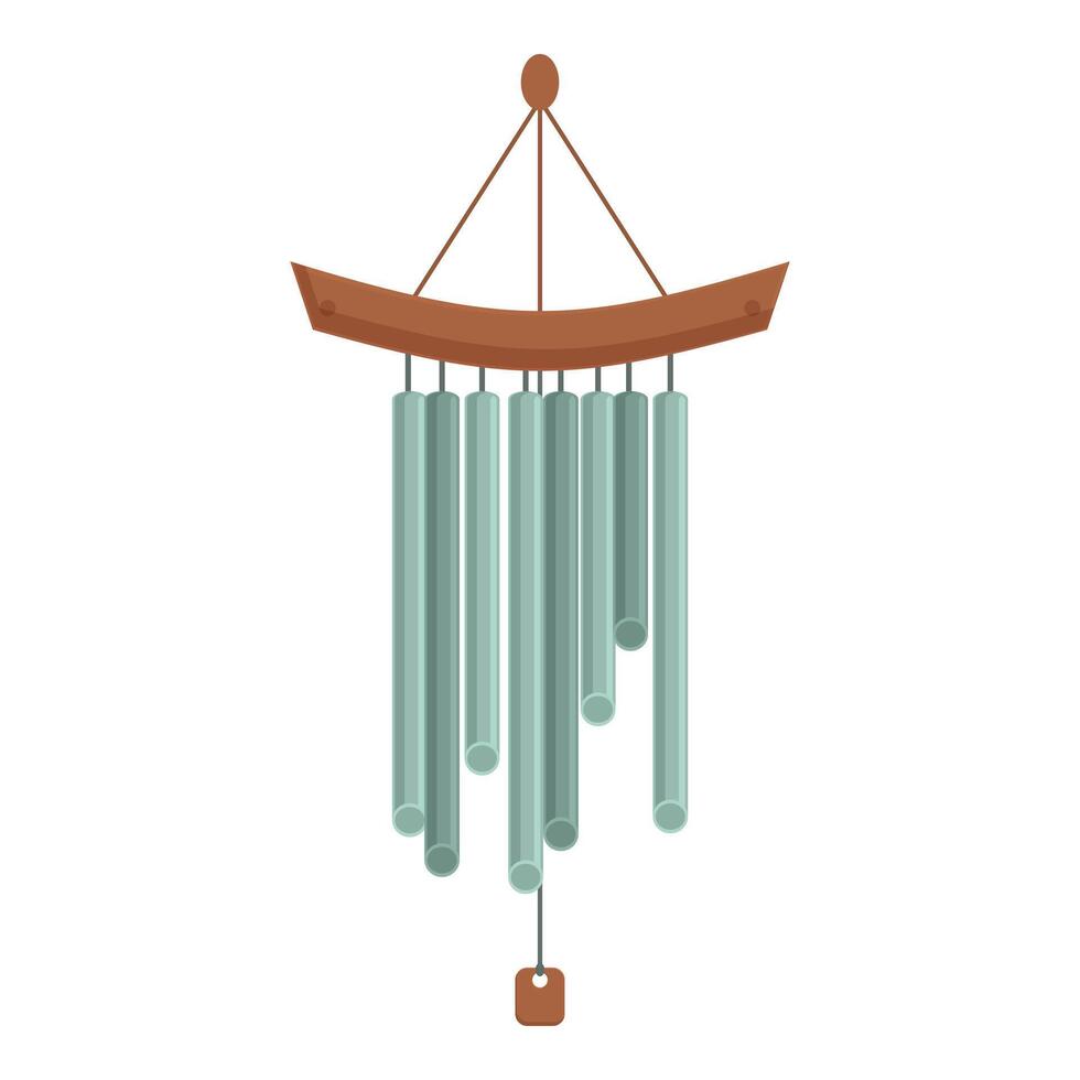 Bell wind chime icon cartoon vector. Asian hang decoration vector