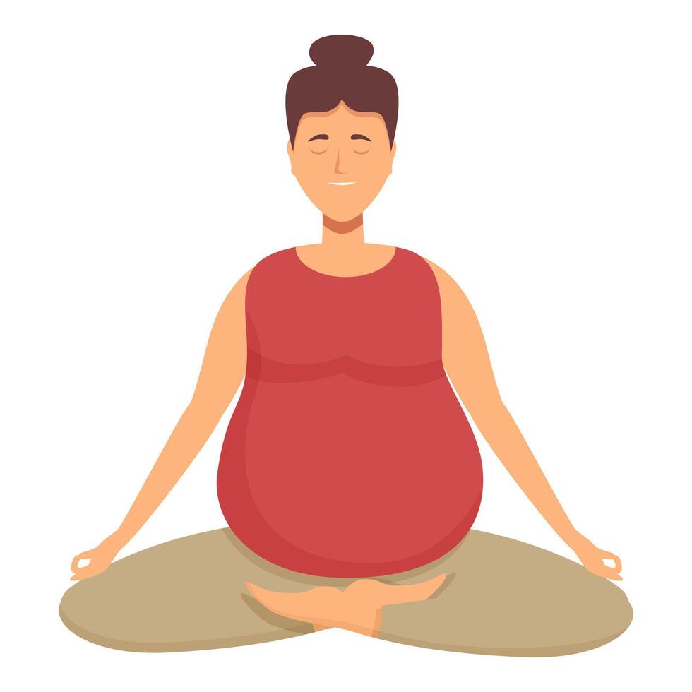 Home yoga for pregnant icon cartoon vector. Mom class gym vector