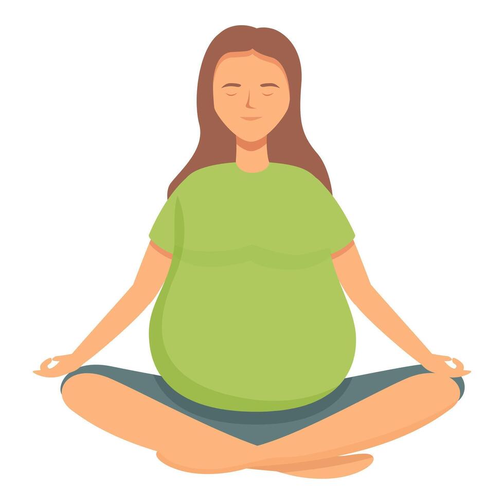 Calm smiling pregnant woman icon cartoon vector. Check medical gym vector