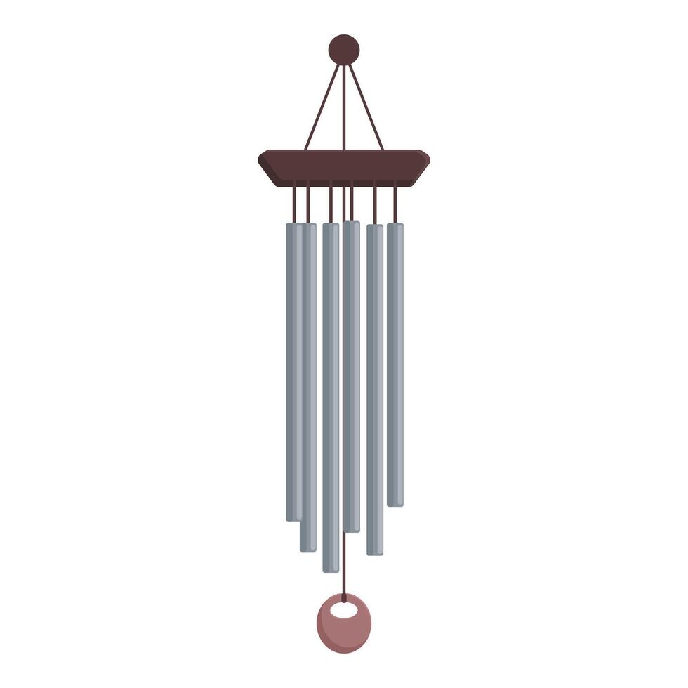 Wood wind chime icon cartoon vector. Hang japan morning vector