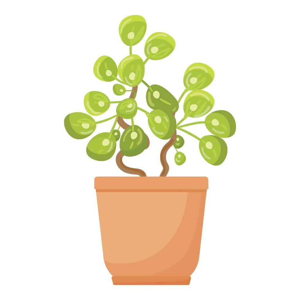 Tree leaf pot icon cartoon vector. House plant vector