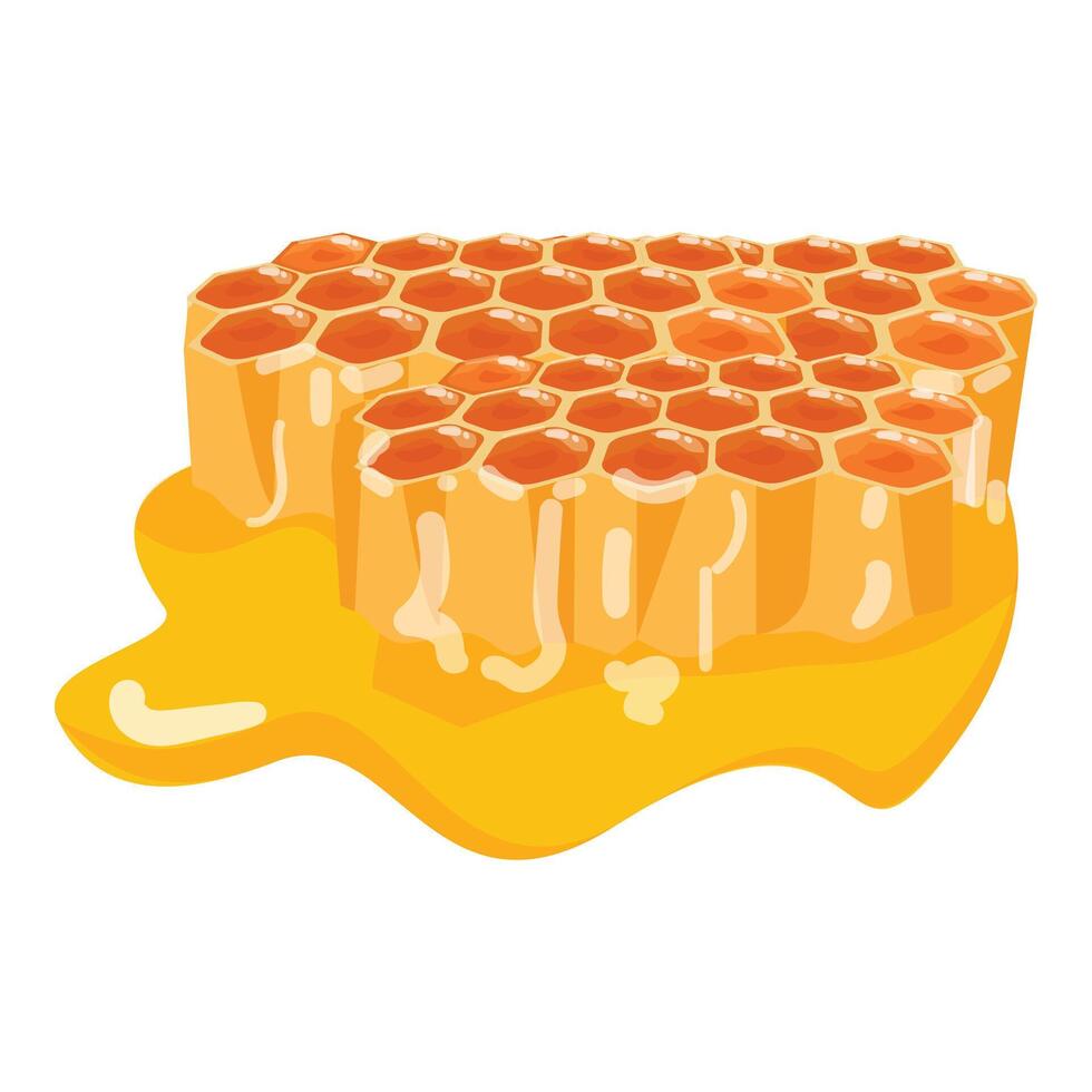 Beeswax with honey comb icon cartoon vector. Organic nutrition vector