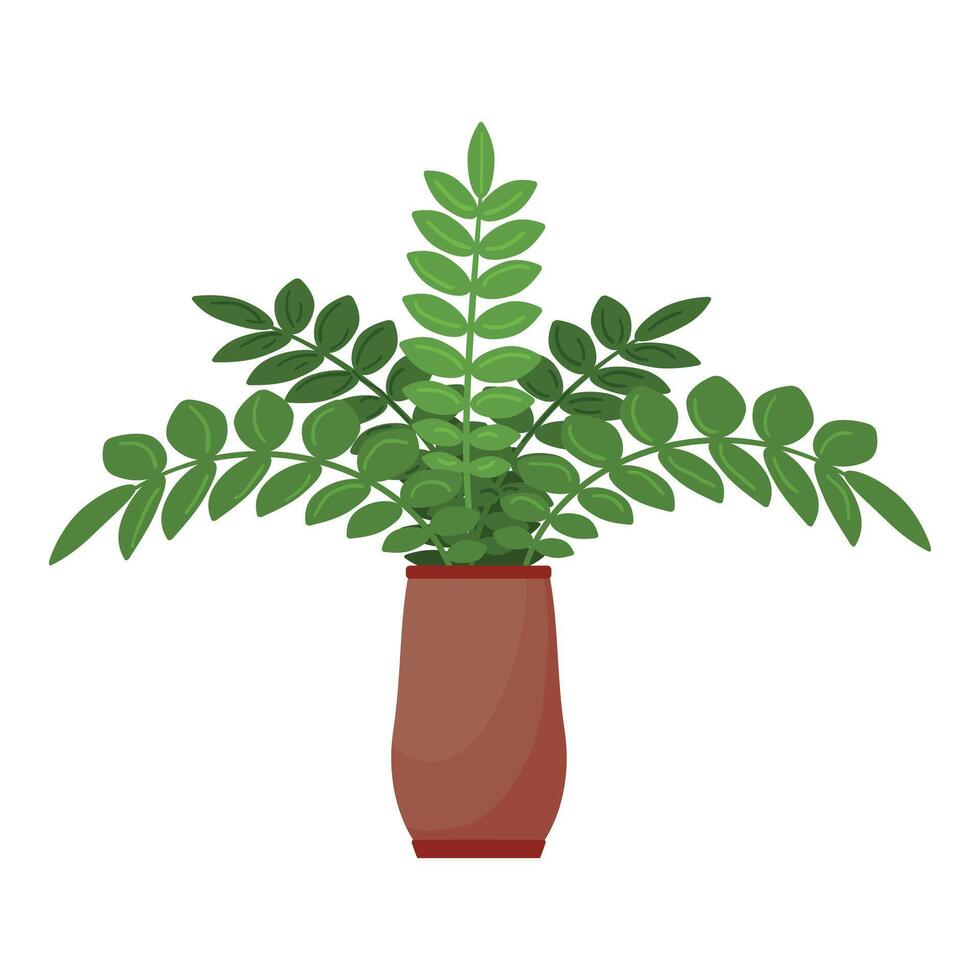 Big leaves houseplant icon cartoon vector. Leaf potted vector