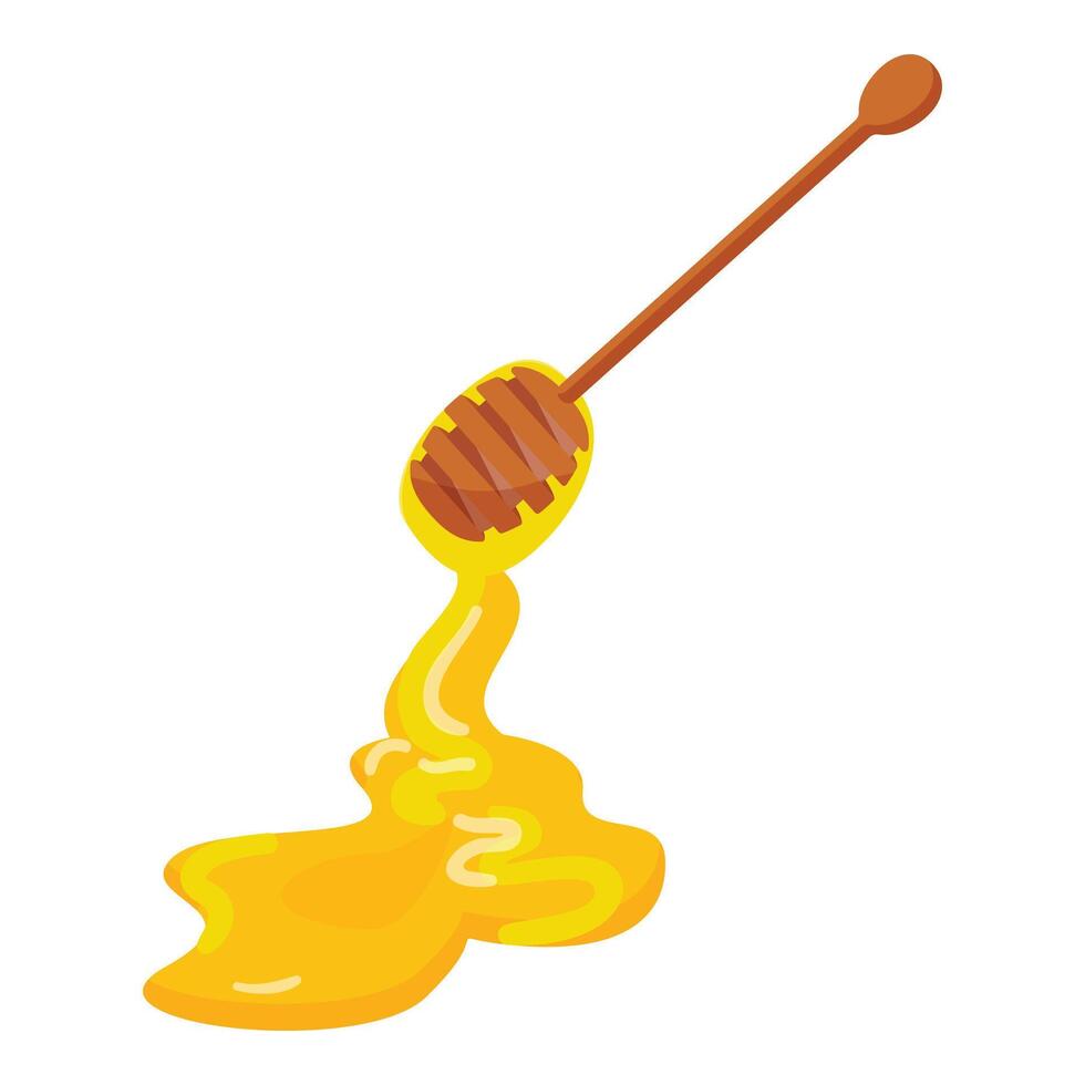 Fresh honey spoon icon cartoon vector. Organic nutrition vector