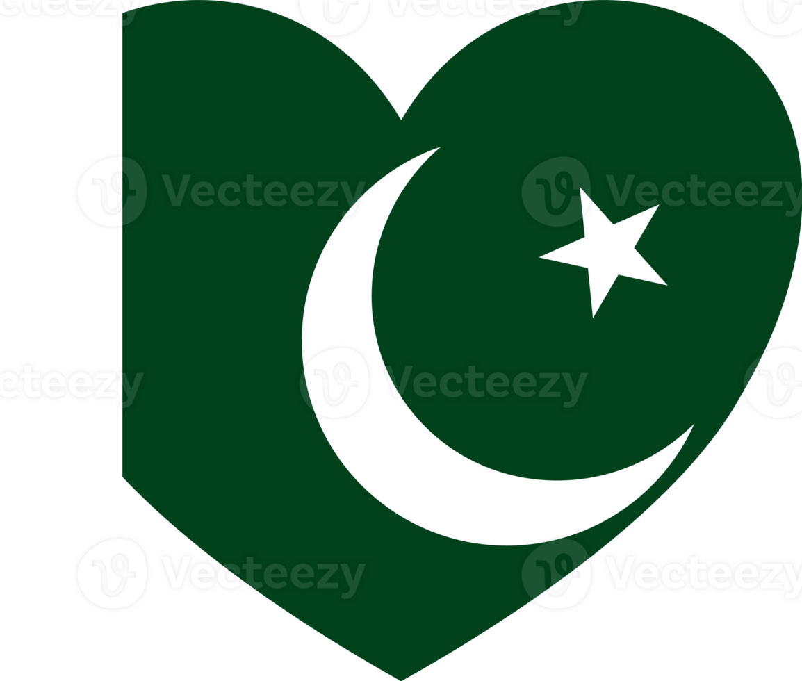 Pakistan flag heart shape png