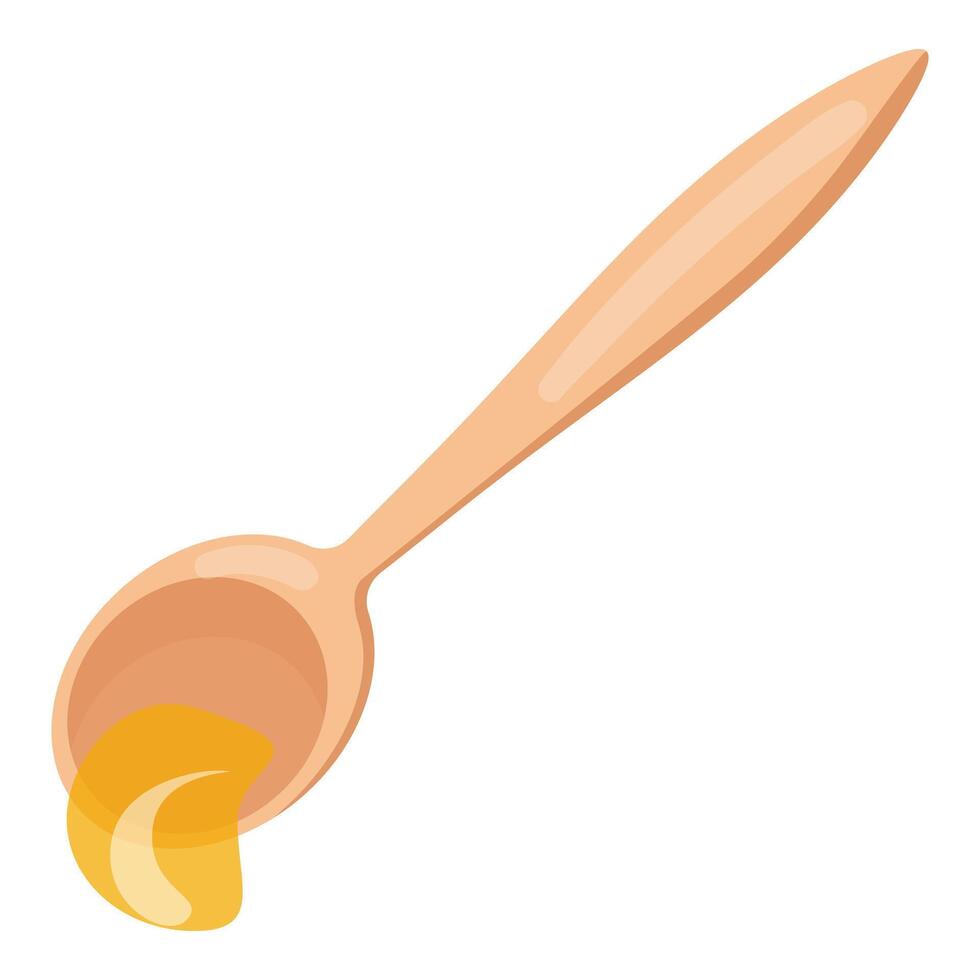 Little honey on spoon icon cartoon vector. Bio healthy food vector