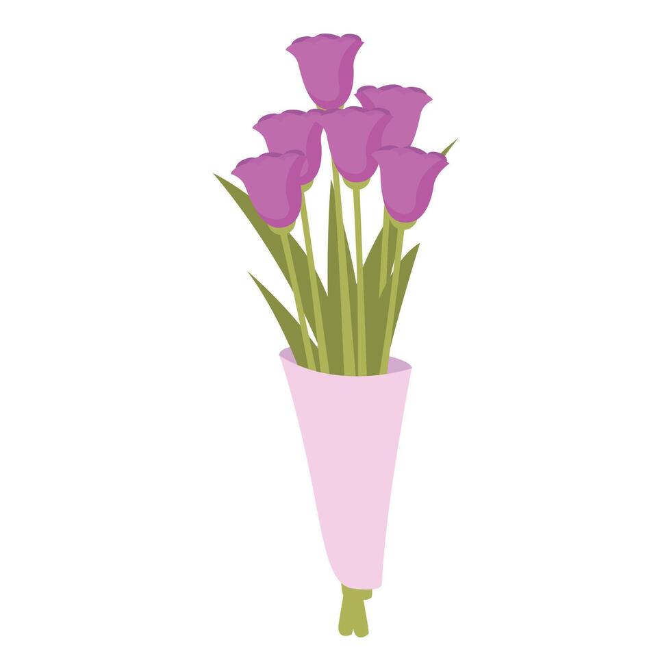Spring flower bouquet icon cartoon vector. Mobile present vector