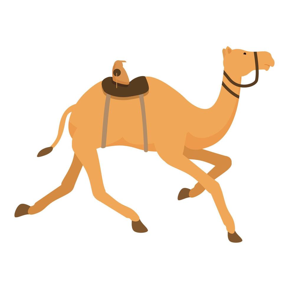 Young camel run icon cartoon vector. Chase rearing vector