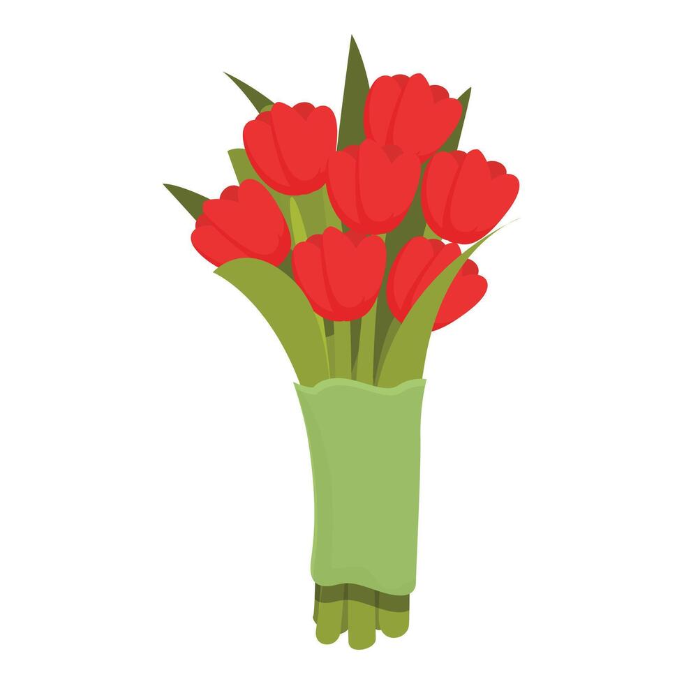 rojo flores ramo de flores icono dibujos animados vector. presente Rápido vector