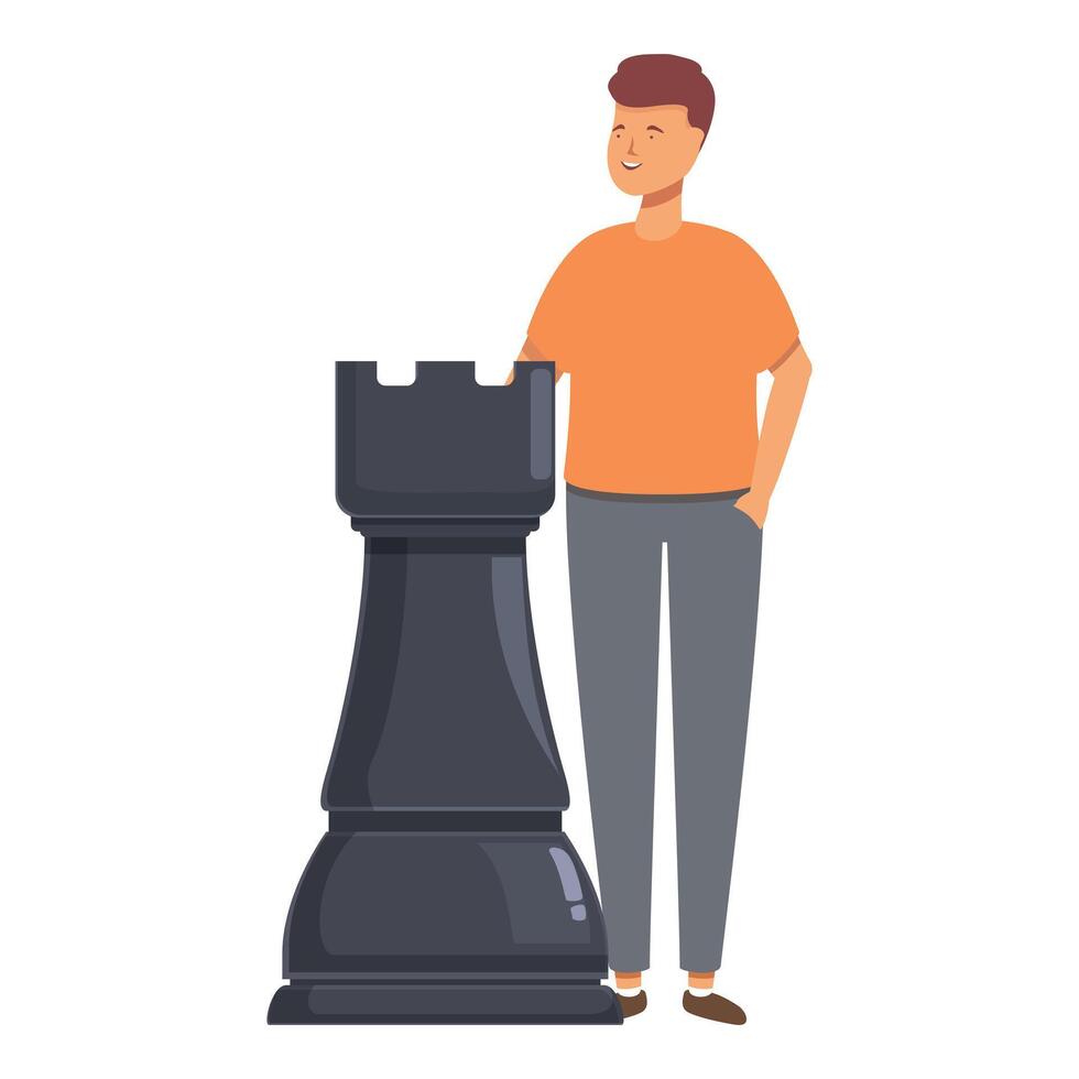 torre pedazo ajedrez icono dibujos animados vector. cerebro estrategia vector