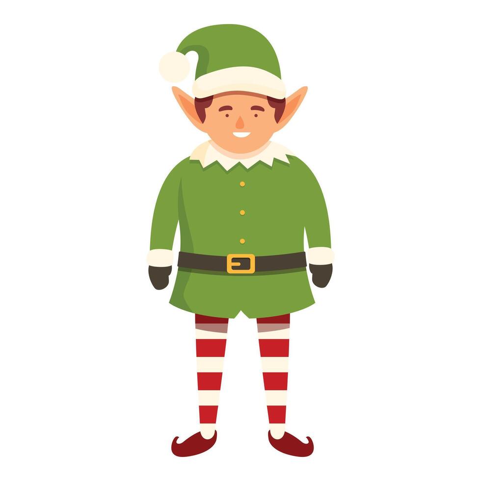 Festive cute elf icon cartoon vector. Christmas holiday party vector