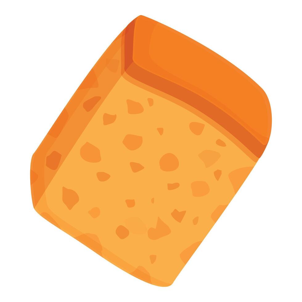 Grain bread croutons icon cartoon vector. Cube party vector