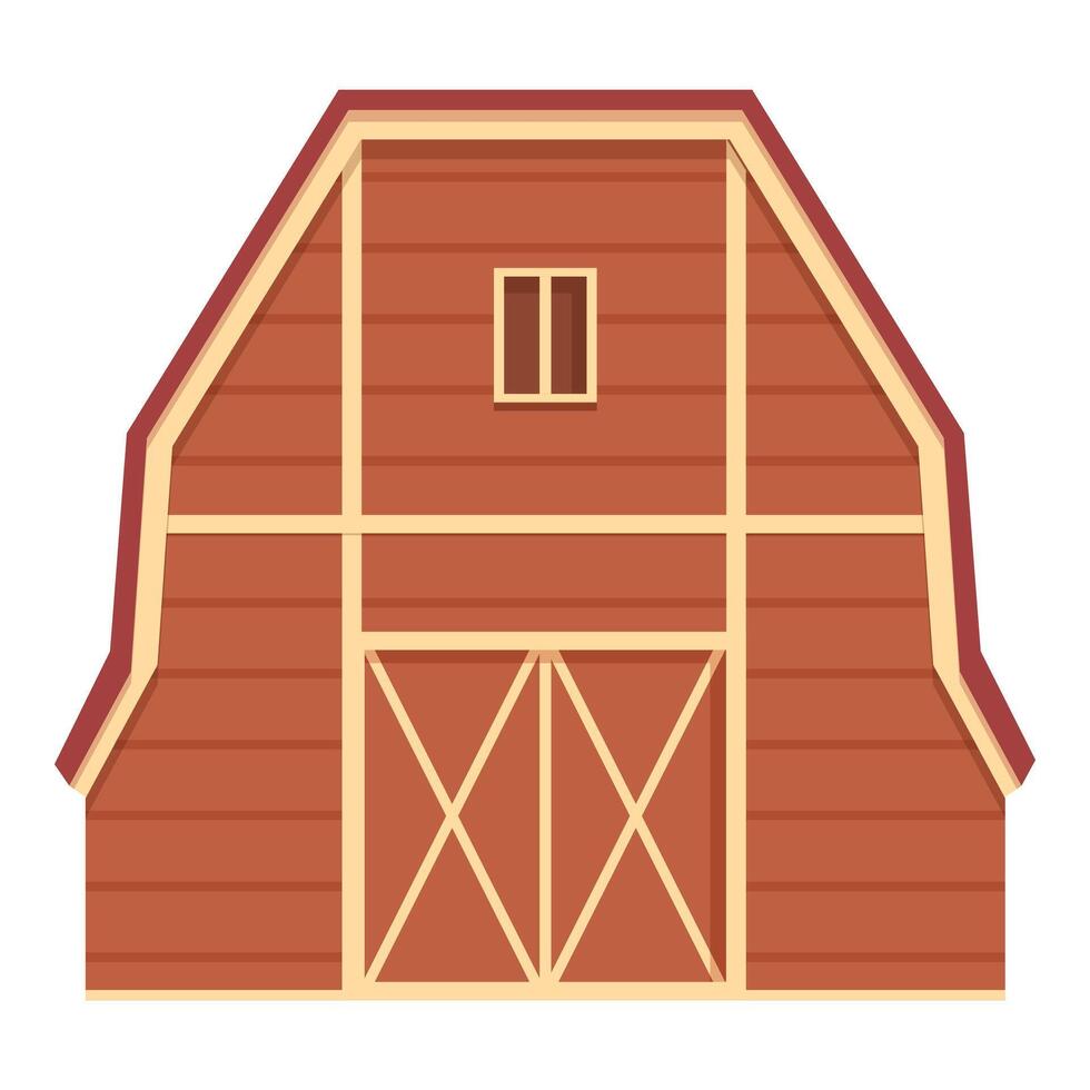 Wooden barn house icon cartoon vector. Land nature stable vector