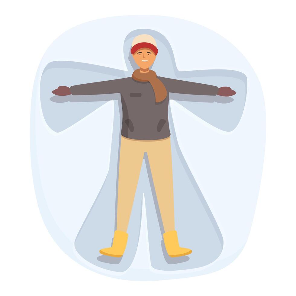 Winter snow angel icon cartoon vector. Family holiday vector