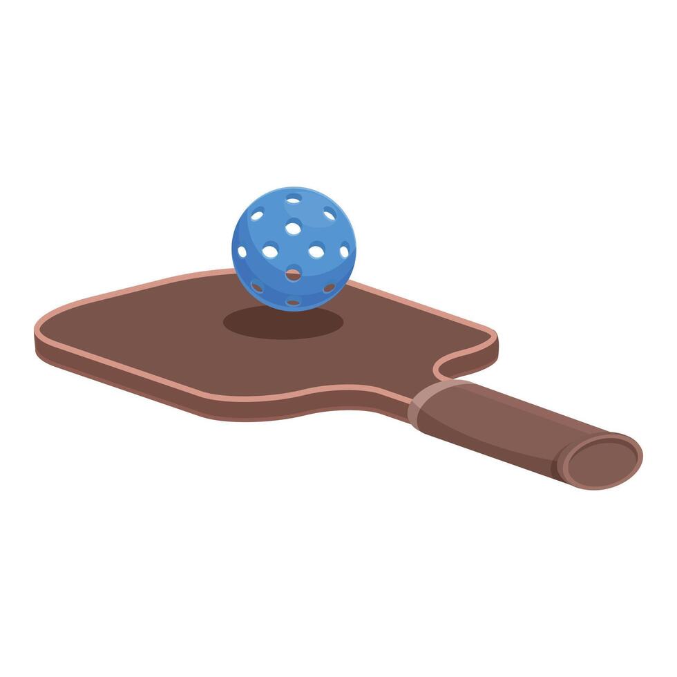 paleta pelota raqueta icono dibujos animados vector. wiffle pelota vector