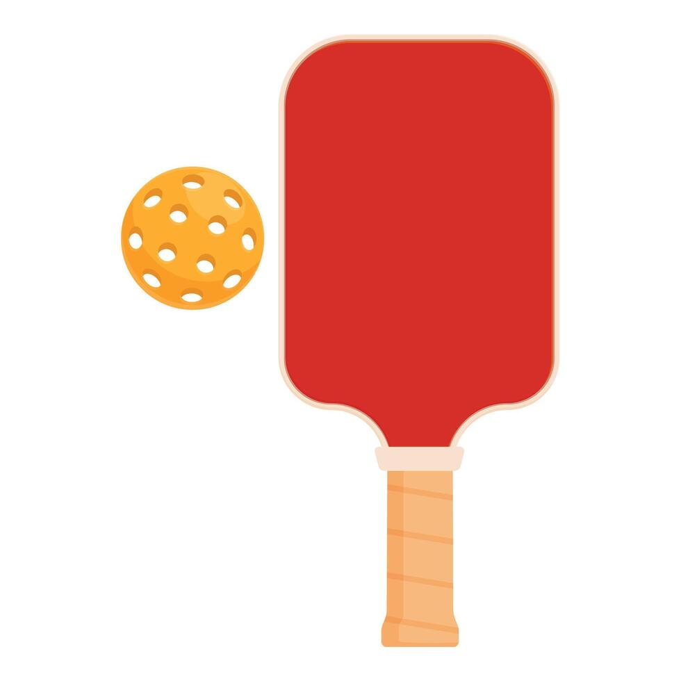 Red paddle pickleball icon cartoon vector. Mascot play vector