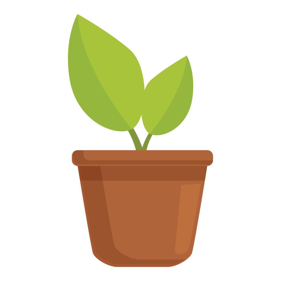 Eco plant pot icon cartoon vector. Green farm energy vector