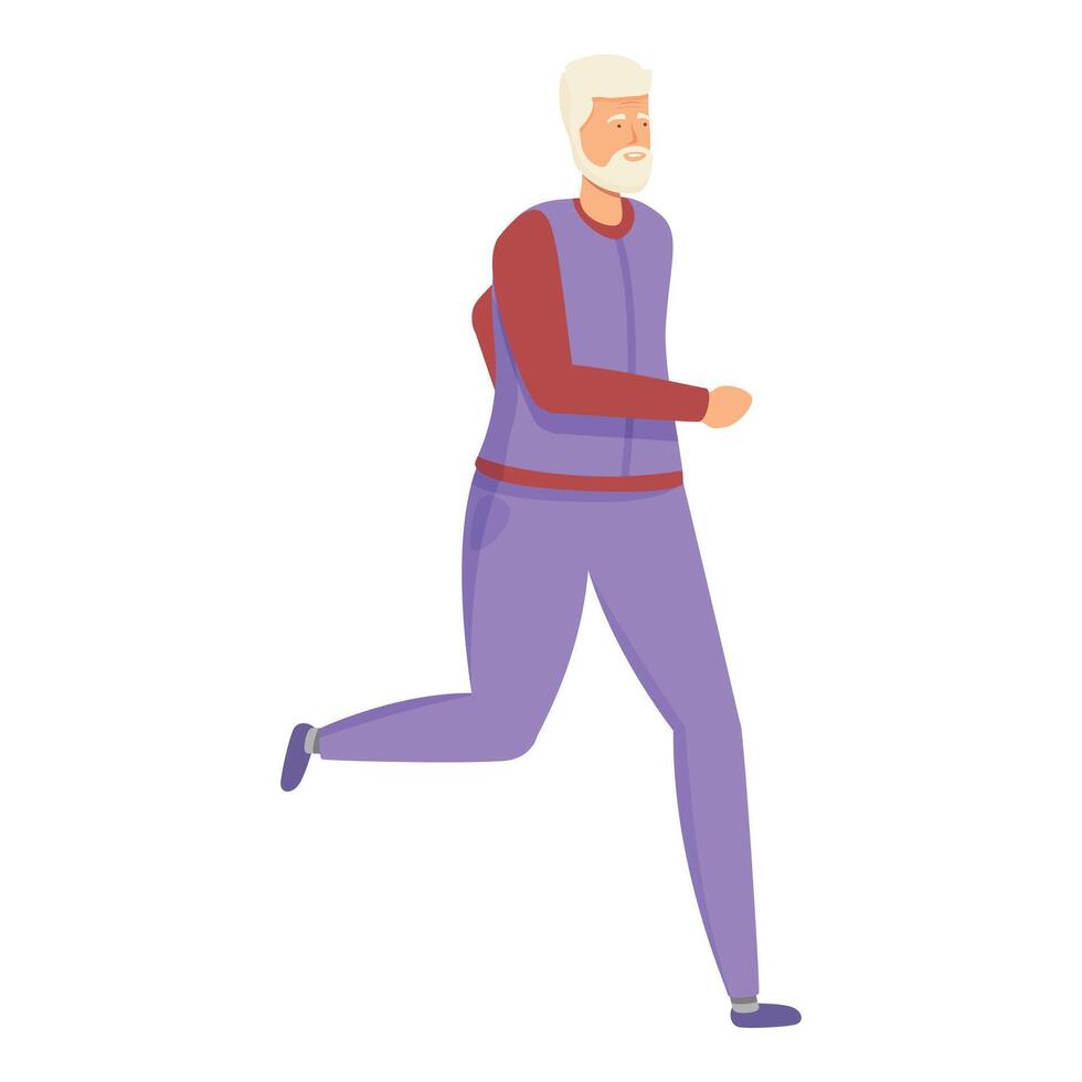 Sport morning run icon cartoon vector. Senior man active vector