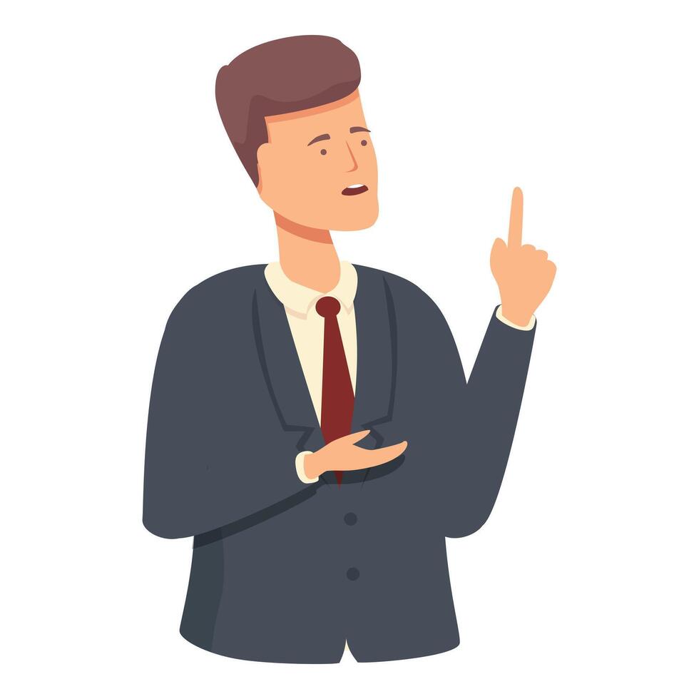 Business speaker talking icon cartoon vector. Modern chat character vector