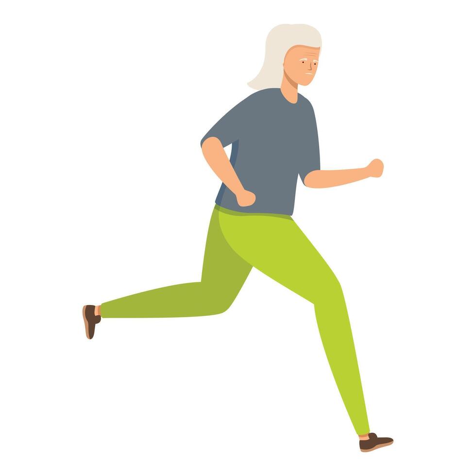 Sport morning run icon cartoon vector. Senior person vector