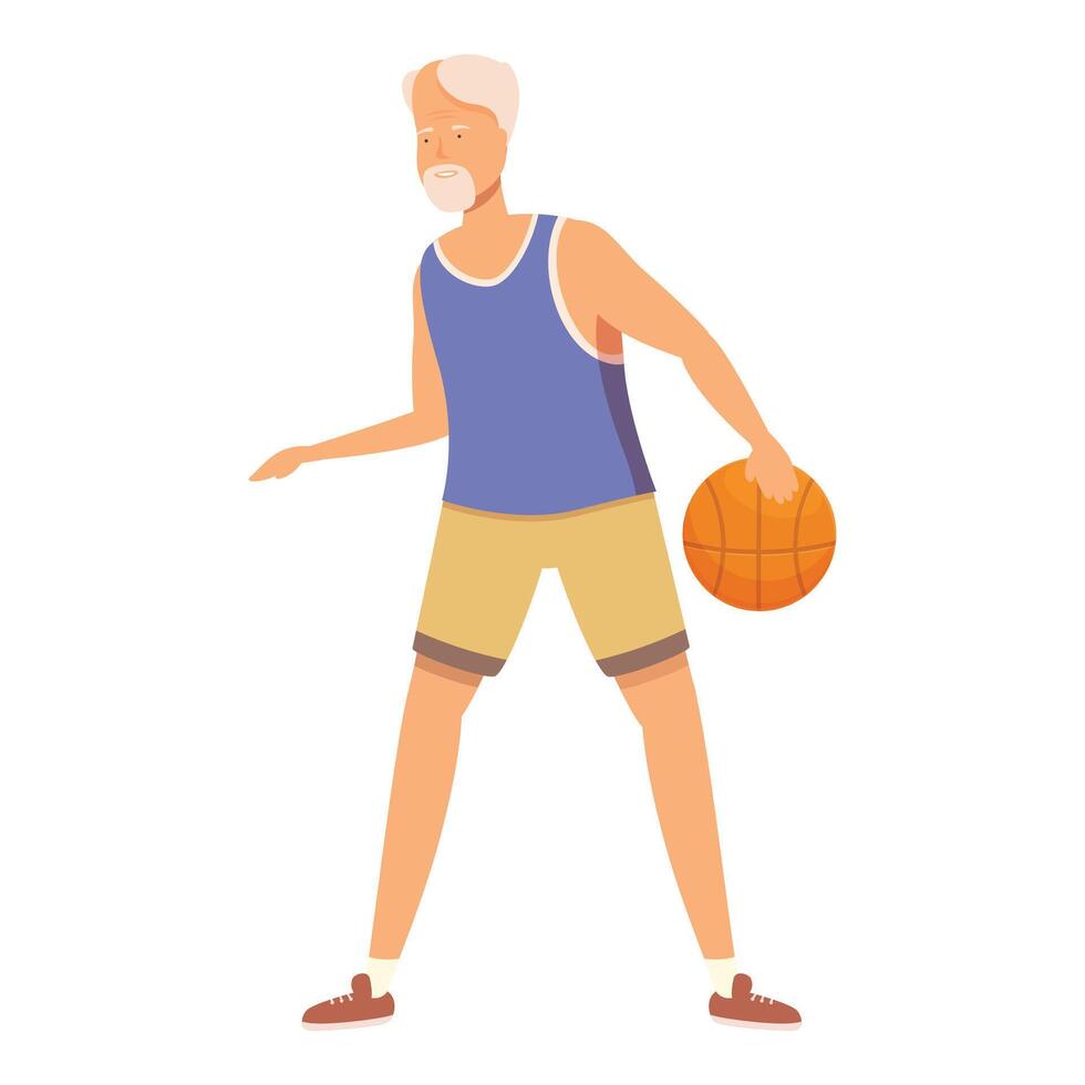 Ready basketball play icon cartoon vector. Workout athlete person vector