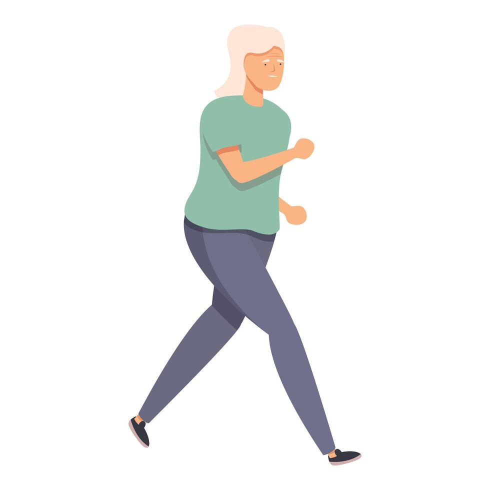 Senior person running icon cartoon vector. Family health care vector