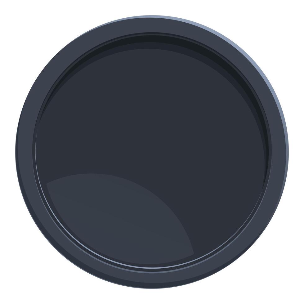 Black color tray icon cartoon vector. Culinary cafeteria vector