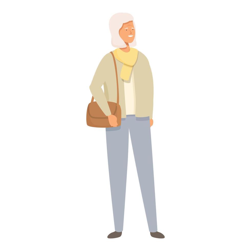 Travel bag person icon cartoon vector. Active person vector