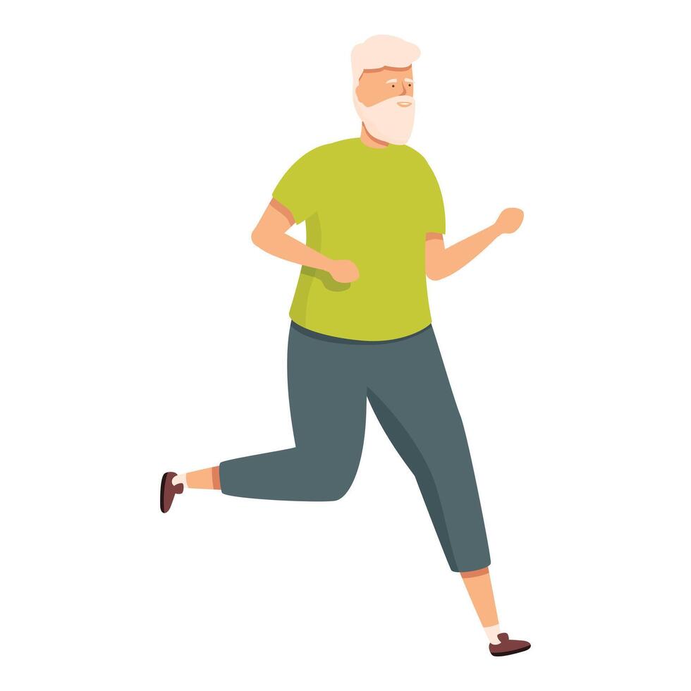 Sport nature run icon cartoon vector. Healthy elder person vector