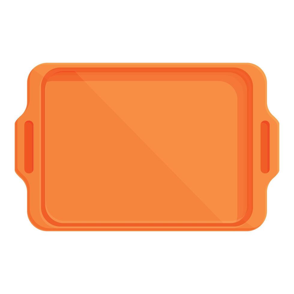 Orange color tray icon cartoon vector. Plastic material vector