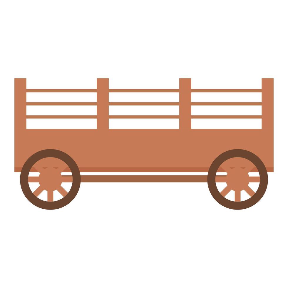 Farm wooden cart icon cartoon vector. Pig farm vector