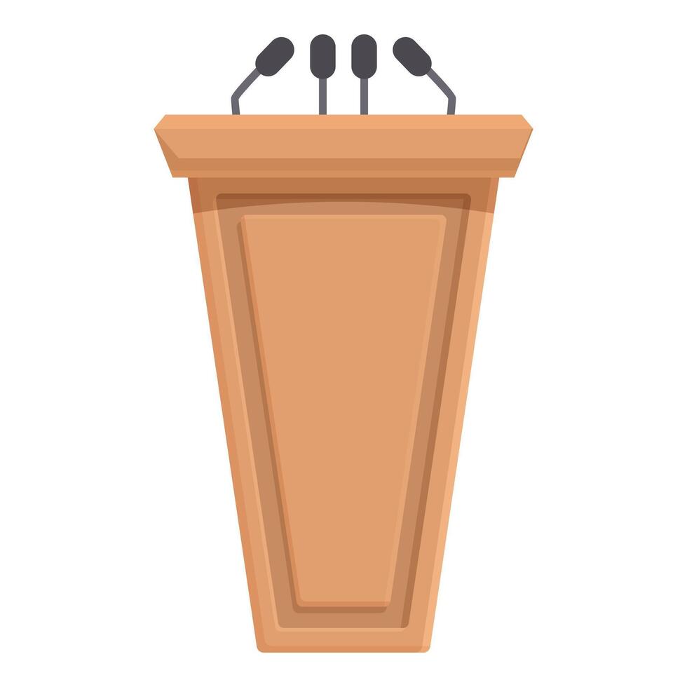 Lecture big tribune icon cartoon vector. Orator speech vector