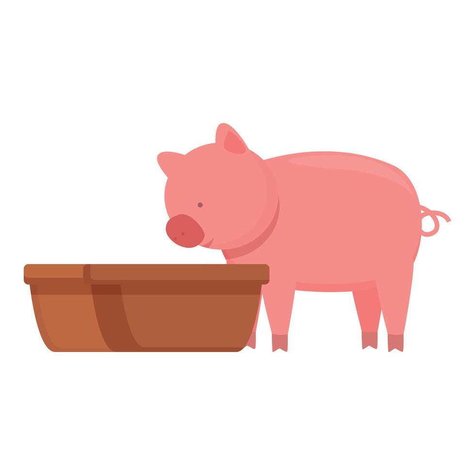 Pig search food icon cartoon vector. Nature food farmer vector