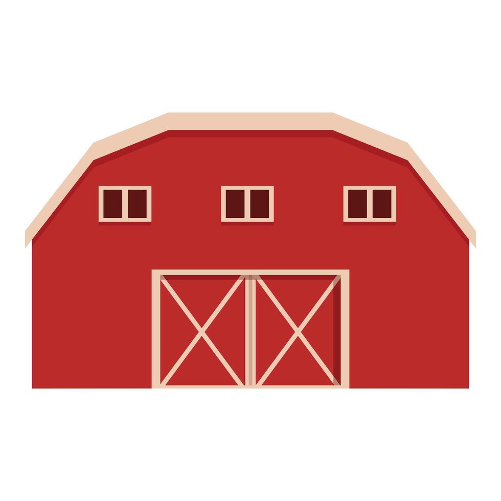 Red farm barn icon cartoon vector. Piglet domestic animal vector