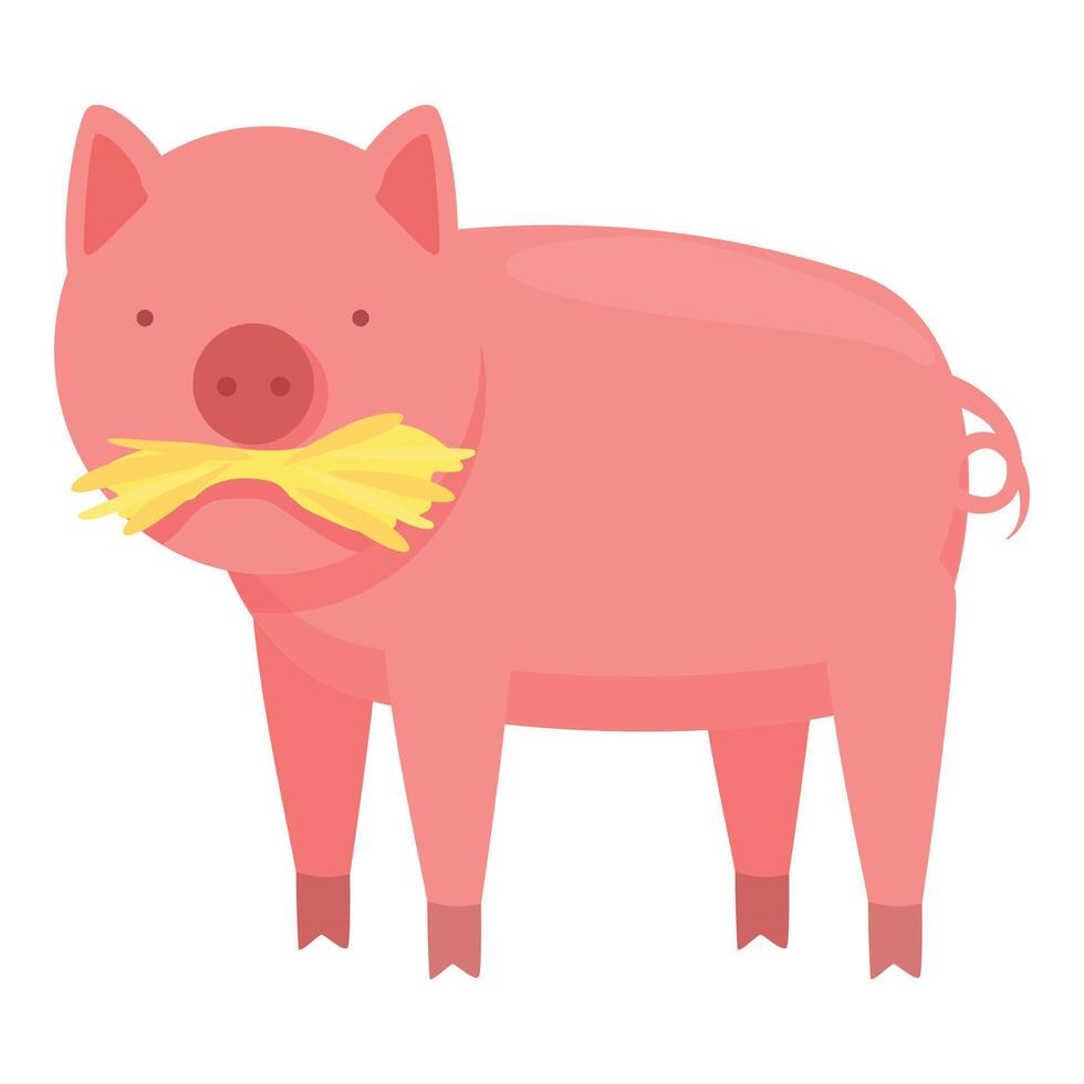 cerdo comer trigo icono dibujos animados vector. salud agricultura vector