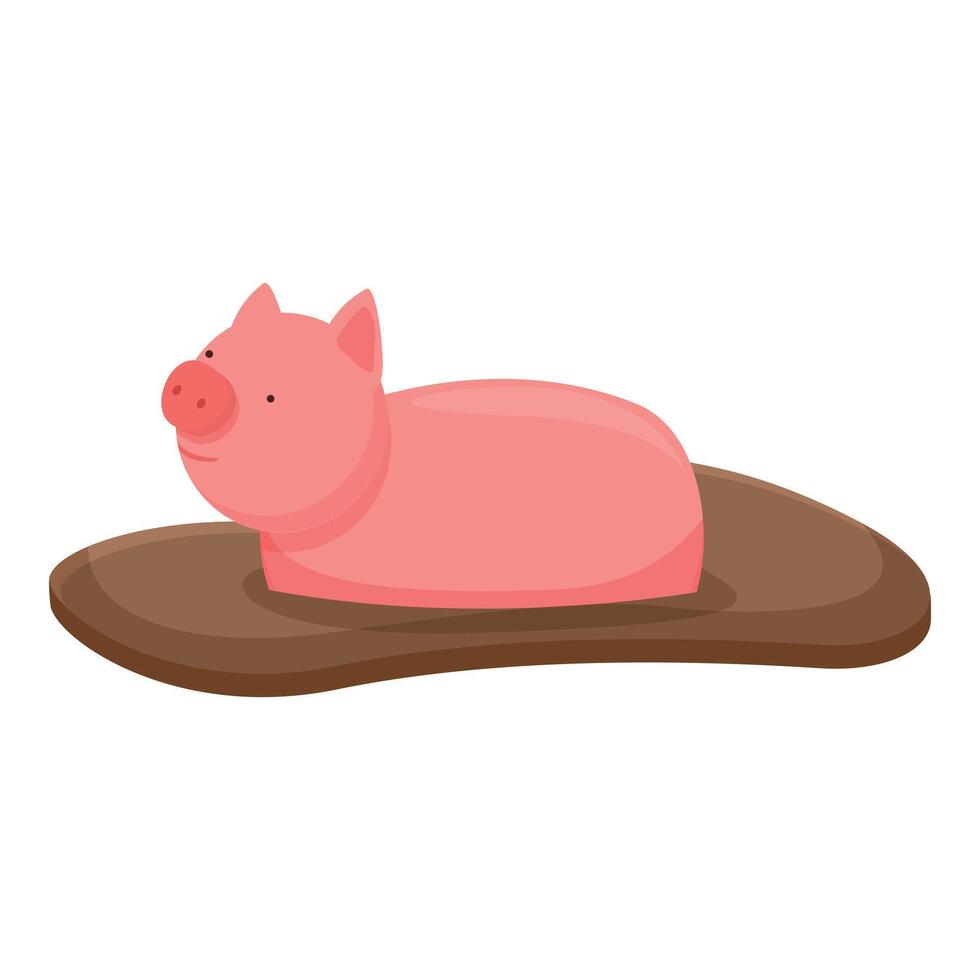 cerdo lavar en agua icono dibujos animados vector. granja animal vector