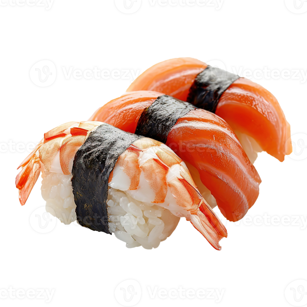 AI generated Delicious sushi rolls isolated on transparent background png