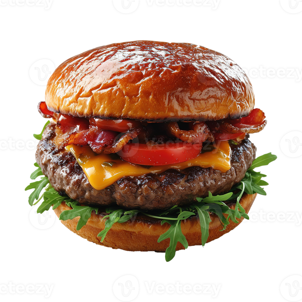 AI generated Big hamburger isolated on transparent background png