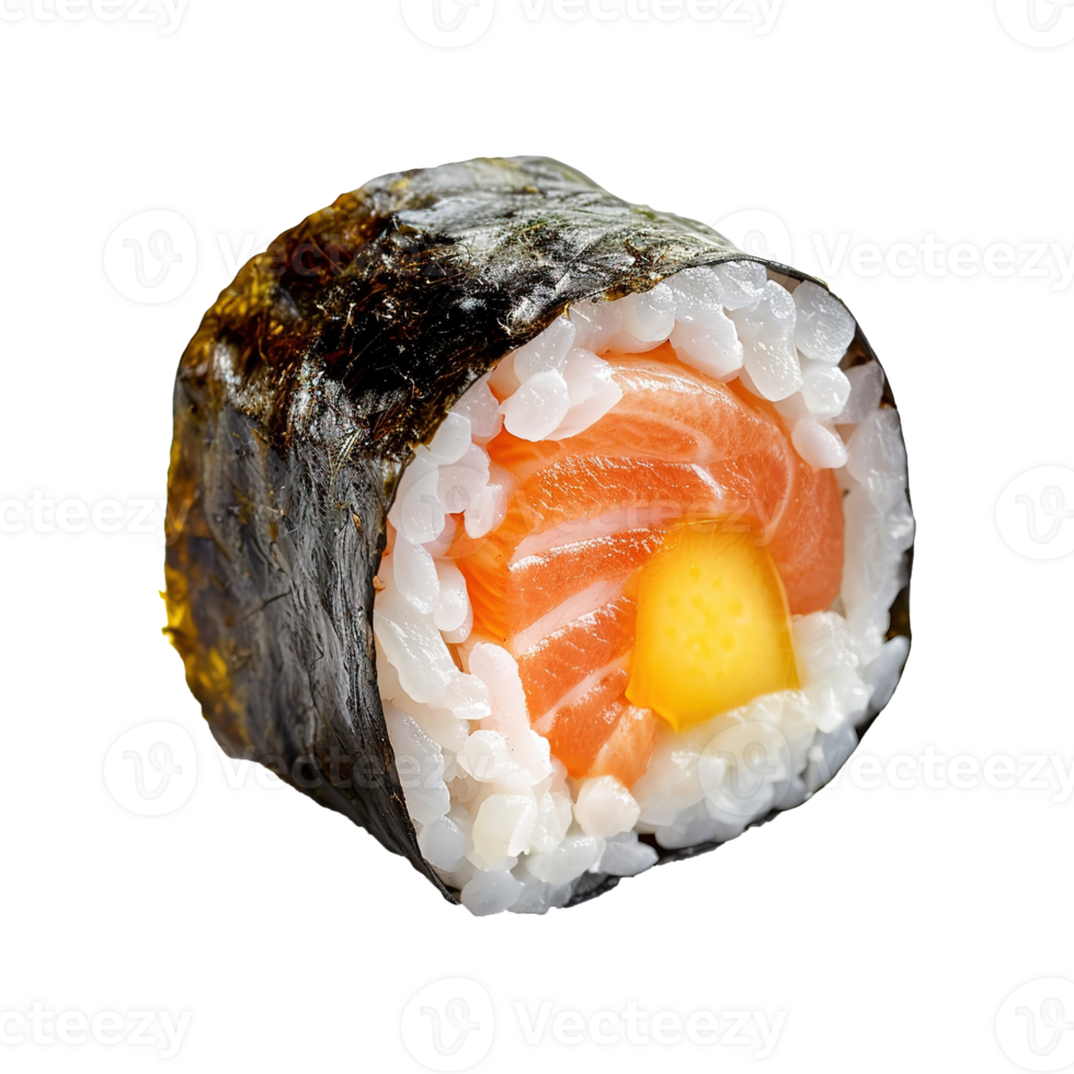 ai gerado delicioso Sushi rolos isolado em transparente fundo png