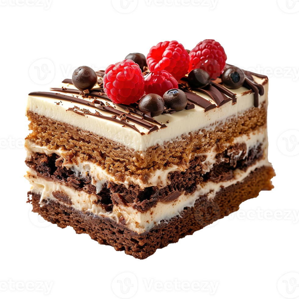 AI generated Delicious cake with berries isolated on transparent background png