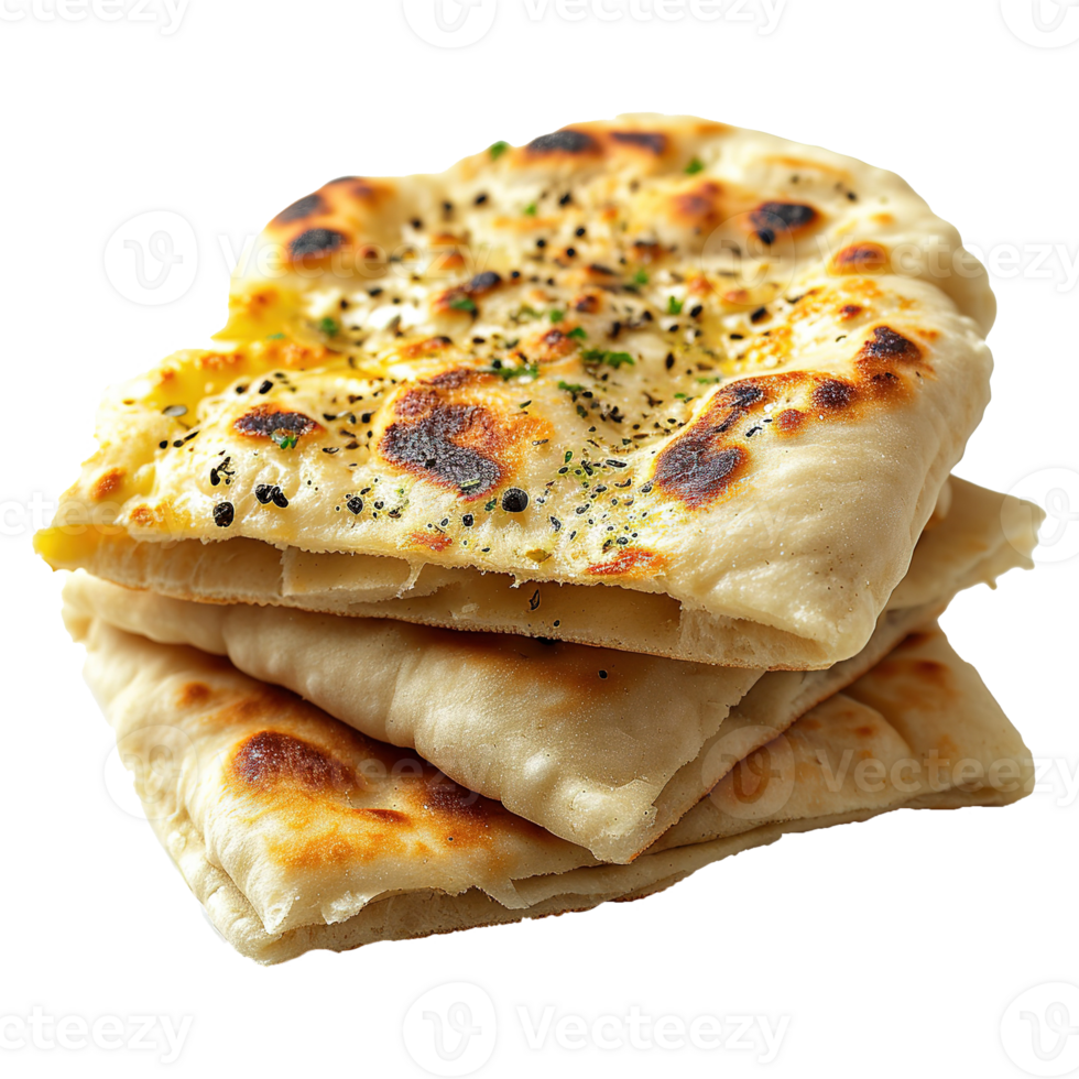 AI generated Stuffed flatbread isolated on transparent background png