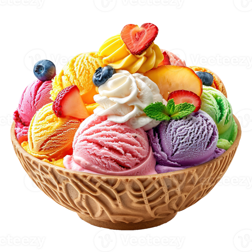 AI generated Shaved ice cream isolated on transparent background png