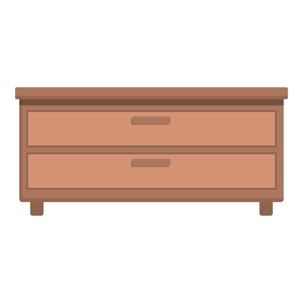 Bedroom drawer icon cartoon vector. Wooden material object vector