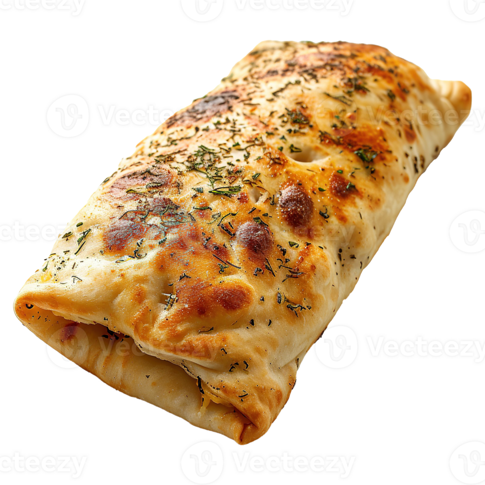 AI generated Stuffed flatbread isolated on transparent background png