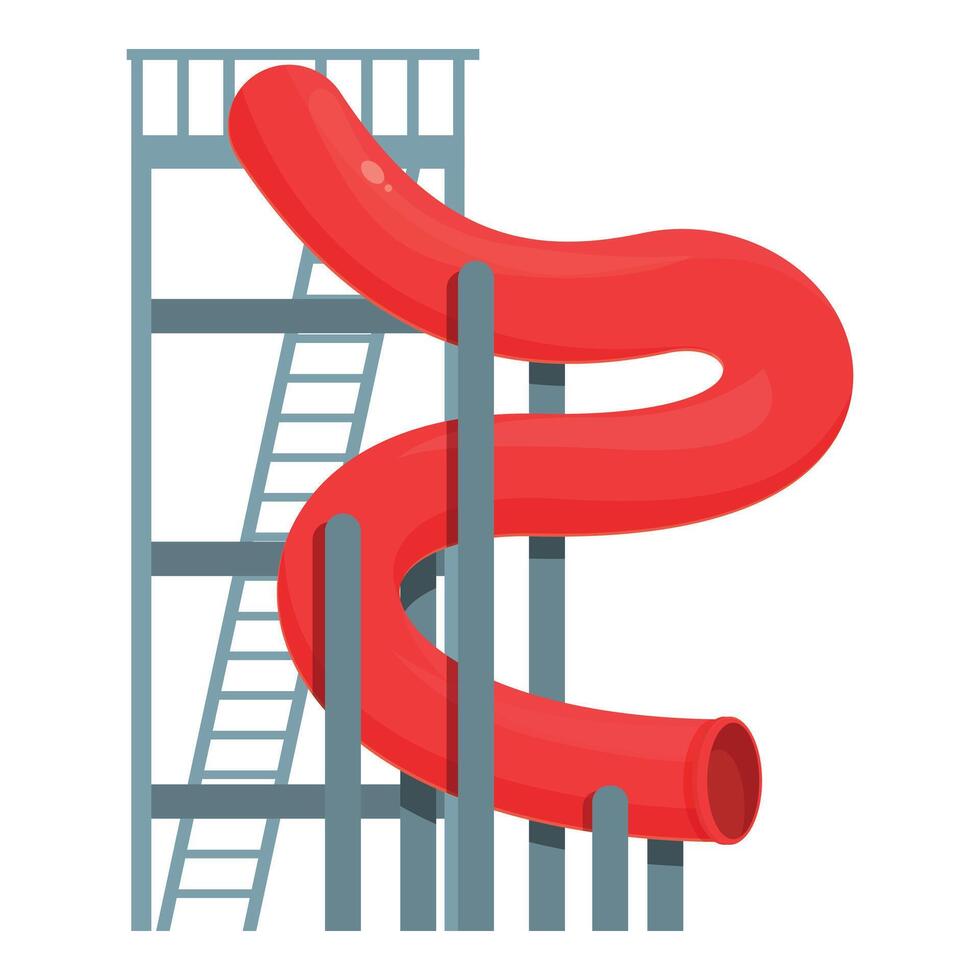 Red tube slide icon cartoon vector. Surge body vector