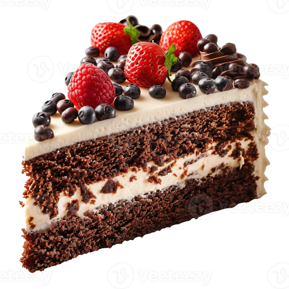 AI generated Delicious cake with berries isolated on transparent background png