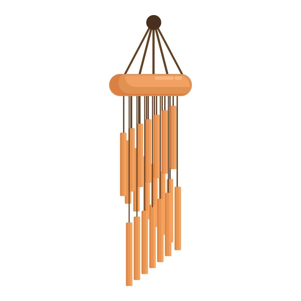 Wooden wind chime icon cartoon vector. Decoration glory vector