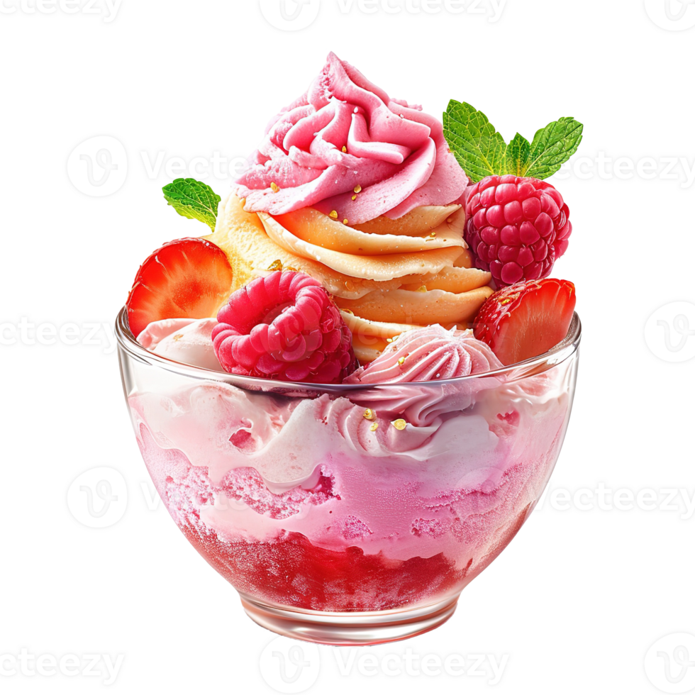 AI generated Shaved ice cream isolated on transparent background png