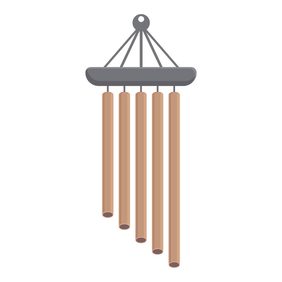 Travel wind chime icon cartoon vector. Wood gold music vector