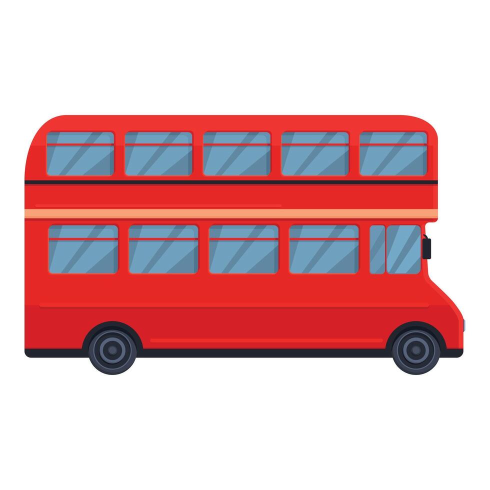 Tourist red bus icon cartoon vector. Tourism side excursion classic vector